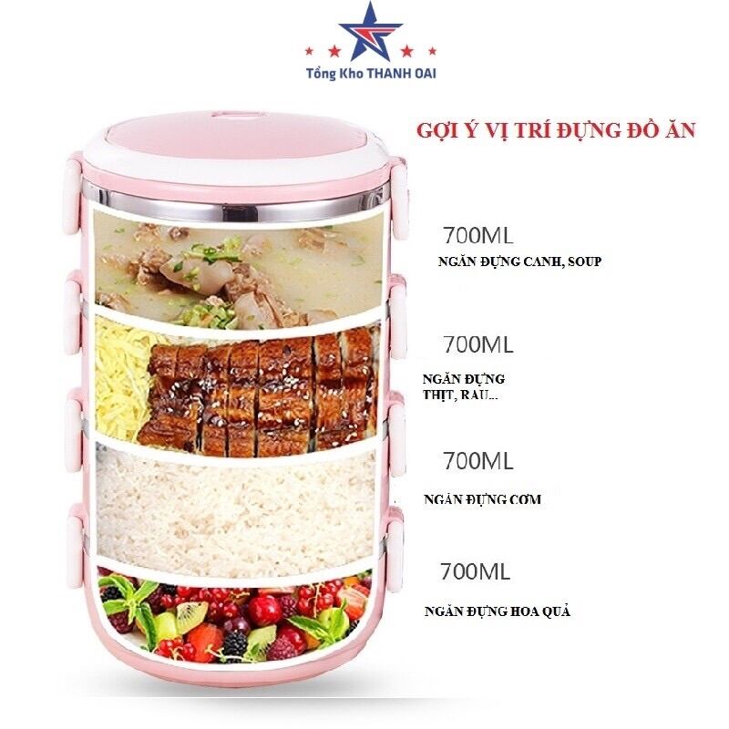 CẶP LỒNG ĐỰNG THỨC ĂN GIỮ NHIỆT LÀM TỪ NHỰA LÚA MẠCH (Hộp Cơm)