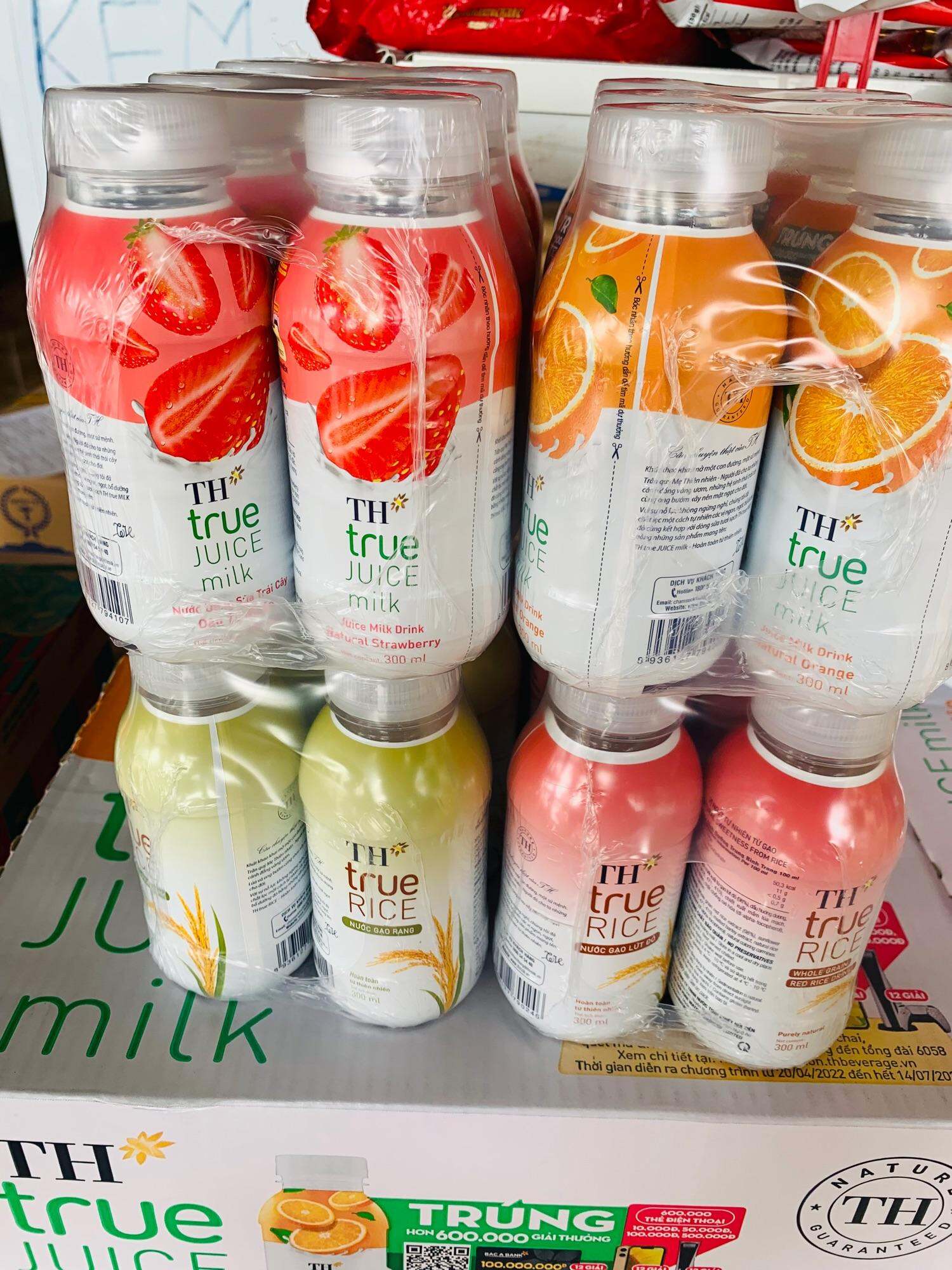 1 thùng sữa TH TRUE RICE VÀ JUICE Mix vị