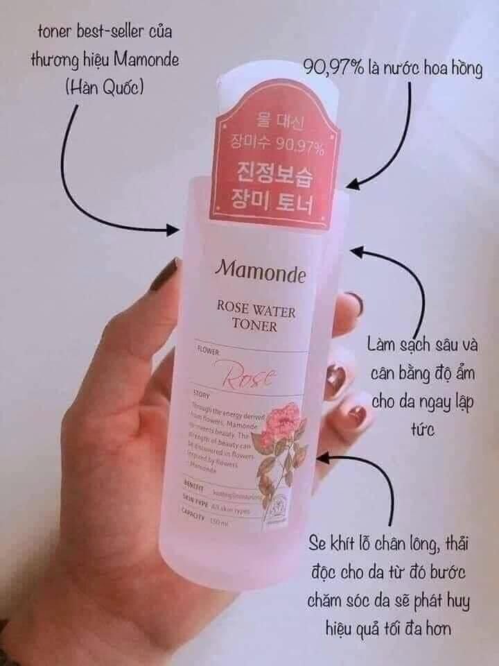 Toner Dịu Nhẹ Lành Tính Mamonde Rose Water - Hàn Quốc - Hàng Chính Hãng