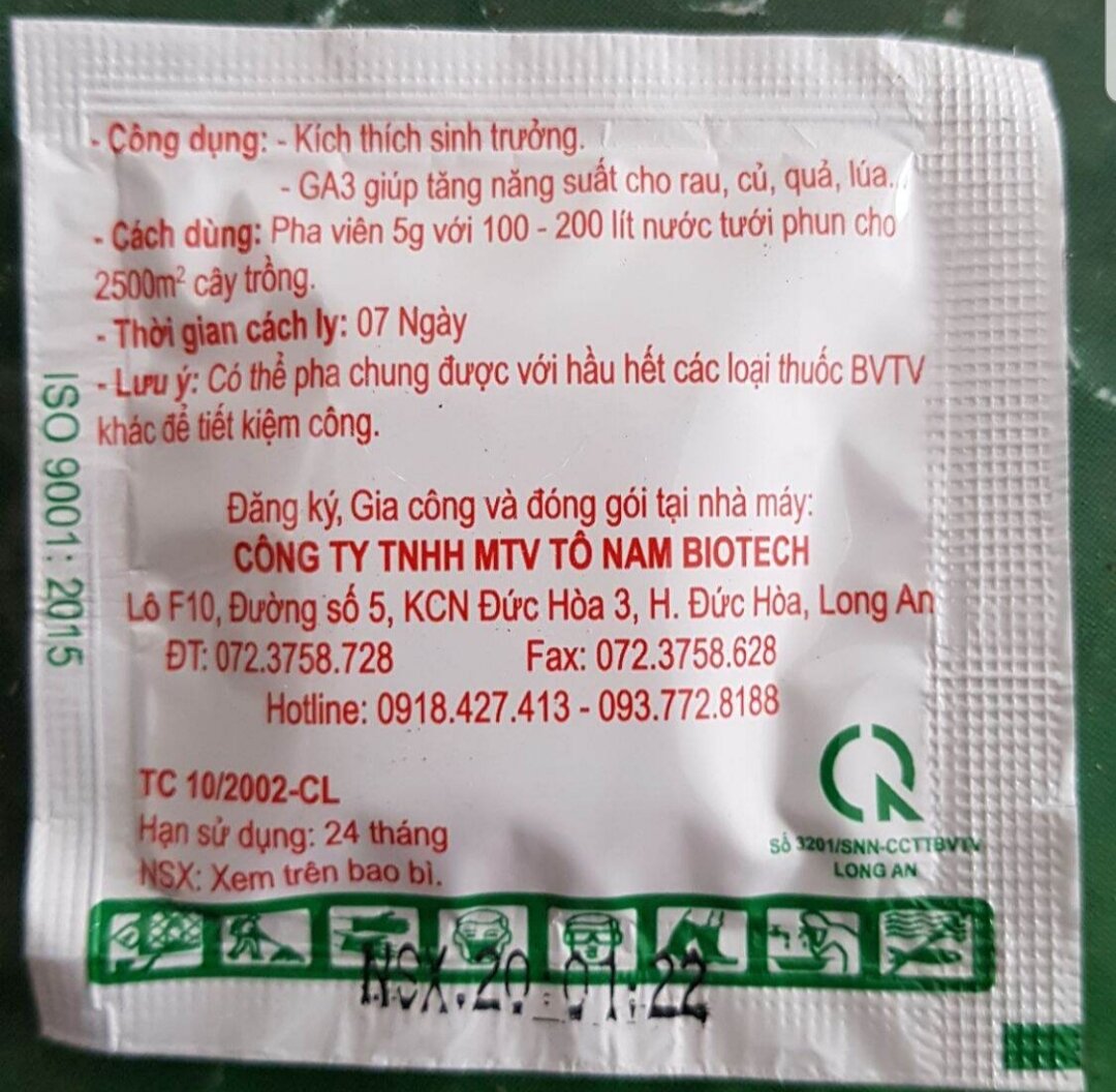 [COMBO 50 viên] Thuốc GA3 RỪNG RẬM (pha viên 5g với 100-200 lít) giúp tăng năng suất cây trồng