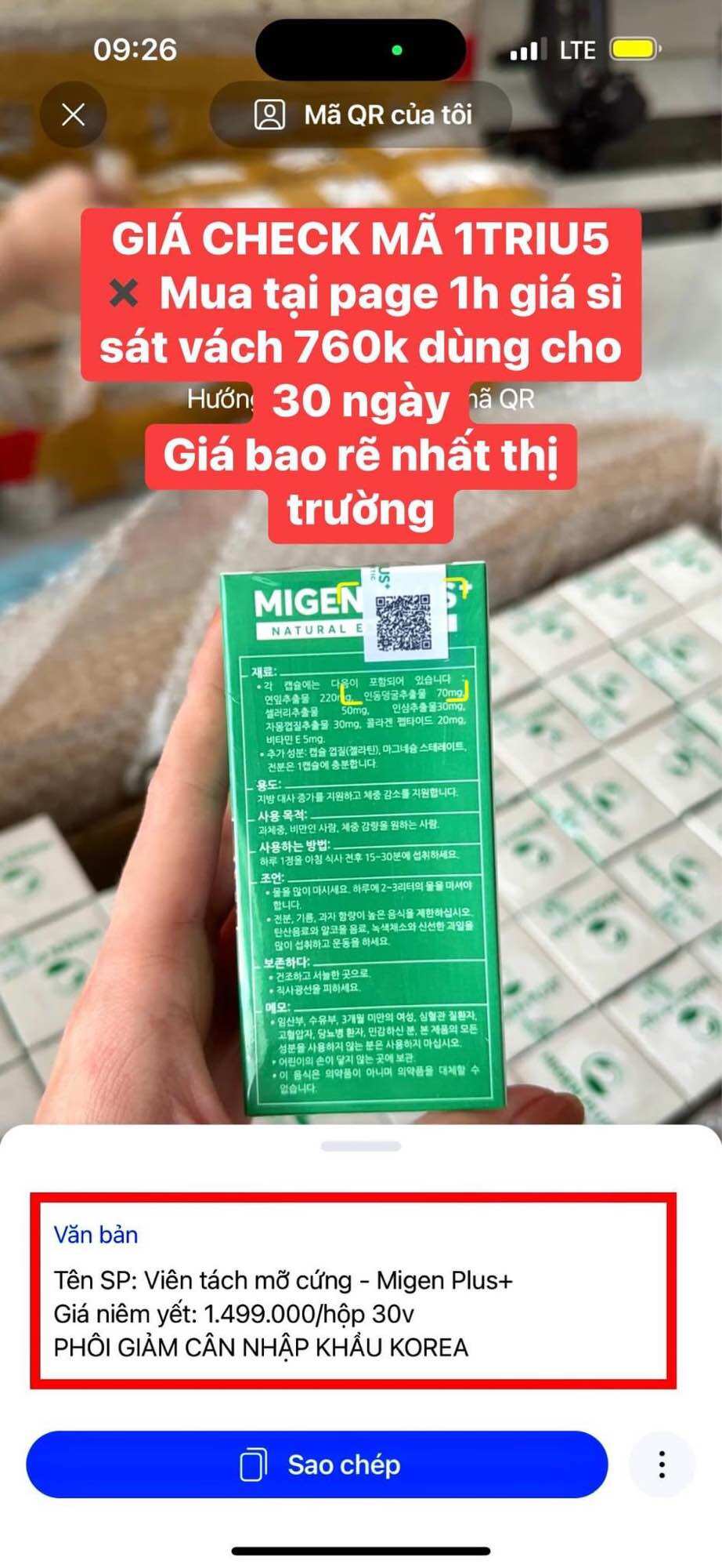 VIÊN TÁCH MỠ CỨNG - NHẬP KHẨU KOREA - MIGEN PLUS