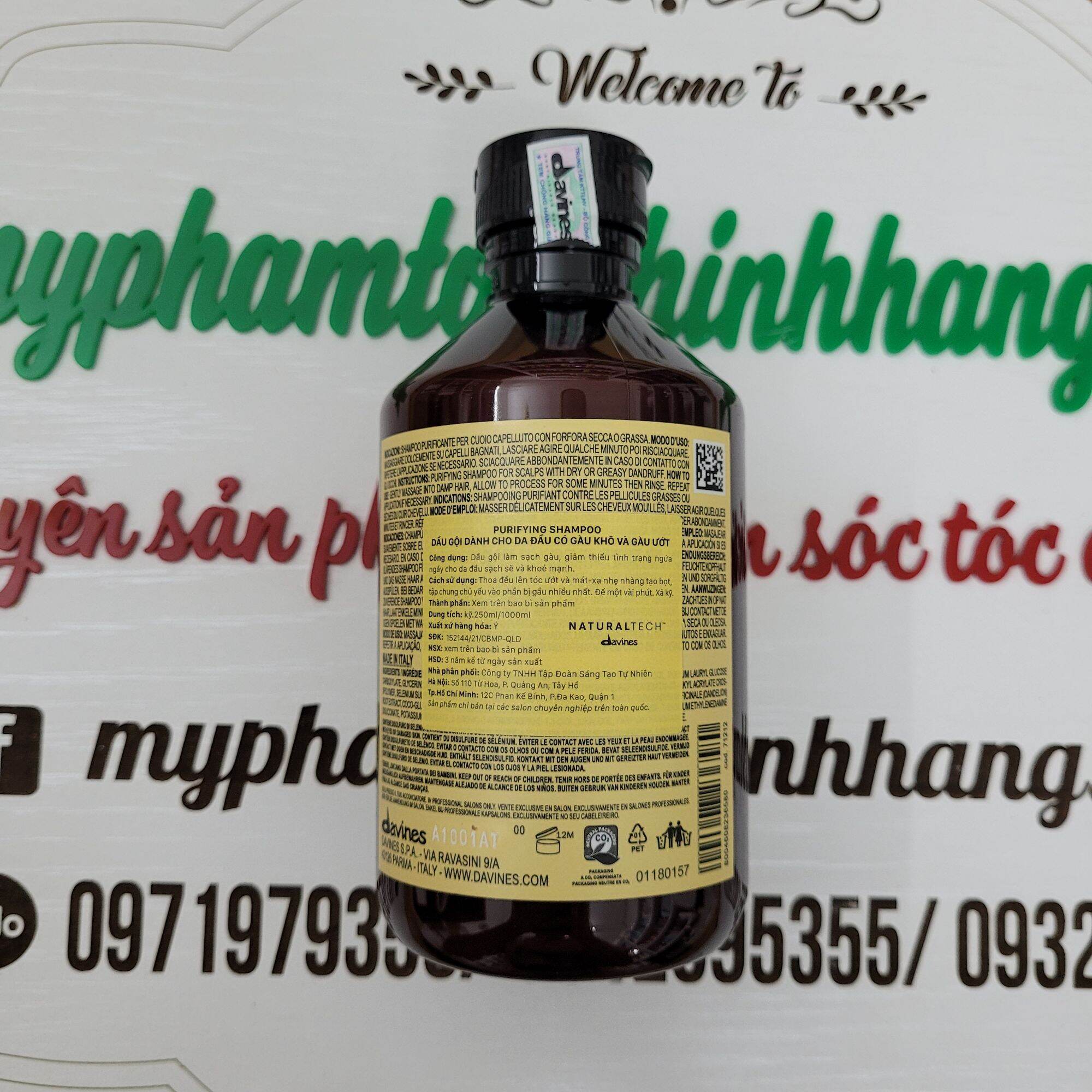 Dầu gội Davines Purifying giảm gầu 250ml