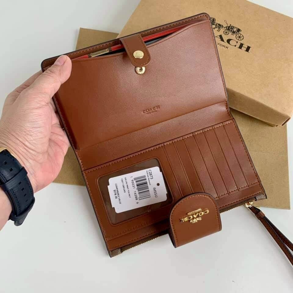 VÍ COACH TECH PHONE WALLET HỌA TIẾT SIÊU ĐẸP