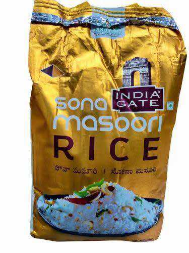 India Gate Brand Sona Masoori Rice 5 Kg Pack (Gạo Sona Masoori Thương Hiệu Cổng Ấn Độ Gói 5 Kg)
