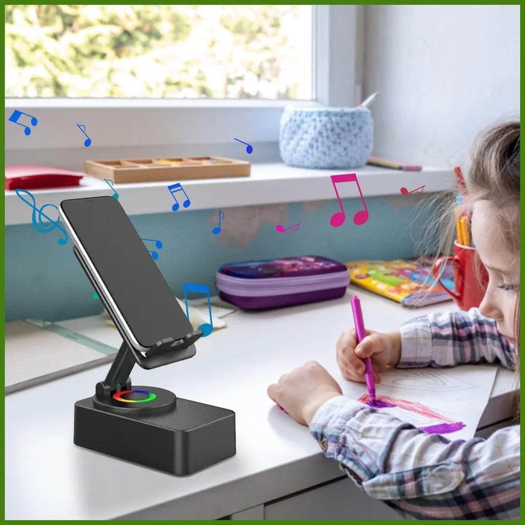 Loa Bluetooth kiêm giá đỡ điên thoại xoay 360độ