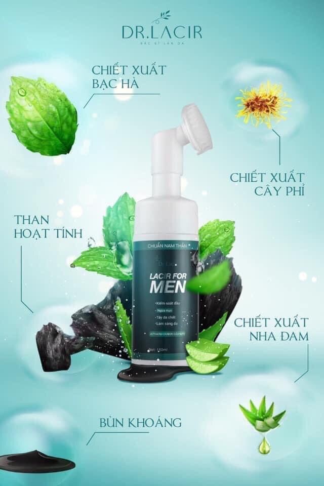 Sữa Rửa Mặt Nam Drlacir lamer care- Lacir For Men,Chai 150ml Giúp làm sạch da mặt,loại bỏ bã nhờn,se khít lỗ chân lông, cao râu ( dr.lacir)