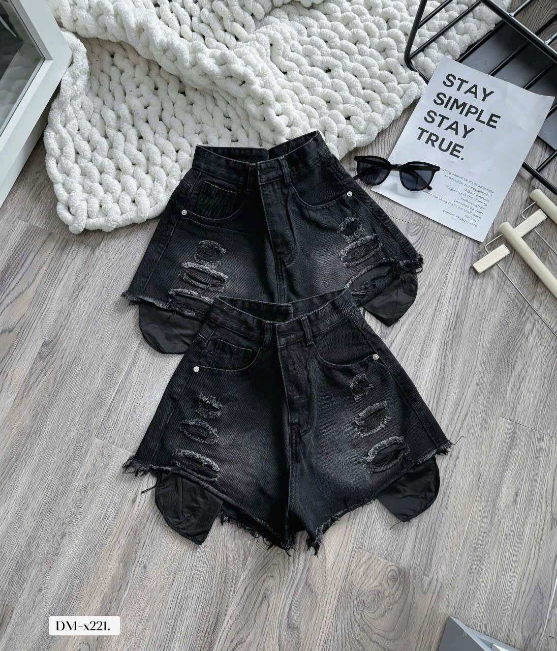 Short jean - Sọt jean lộ túi rách tua rua mới
