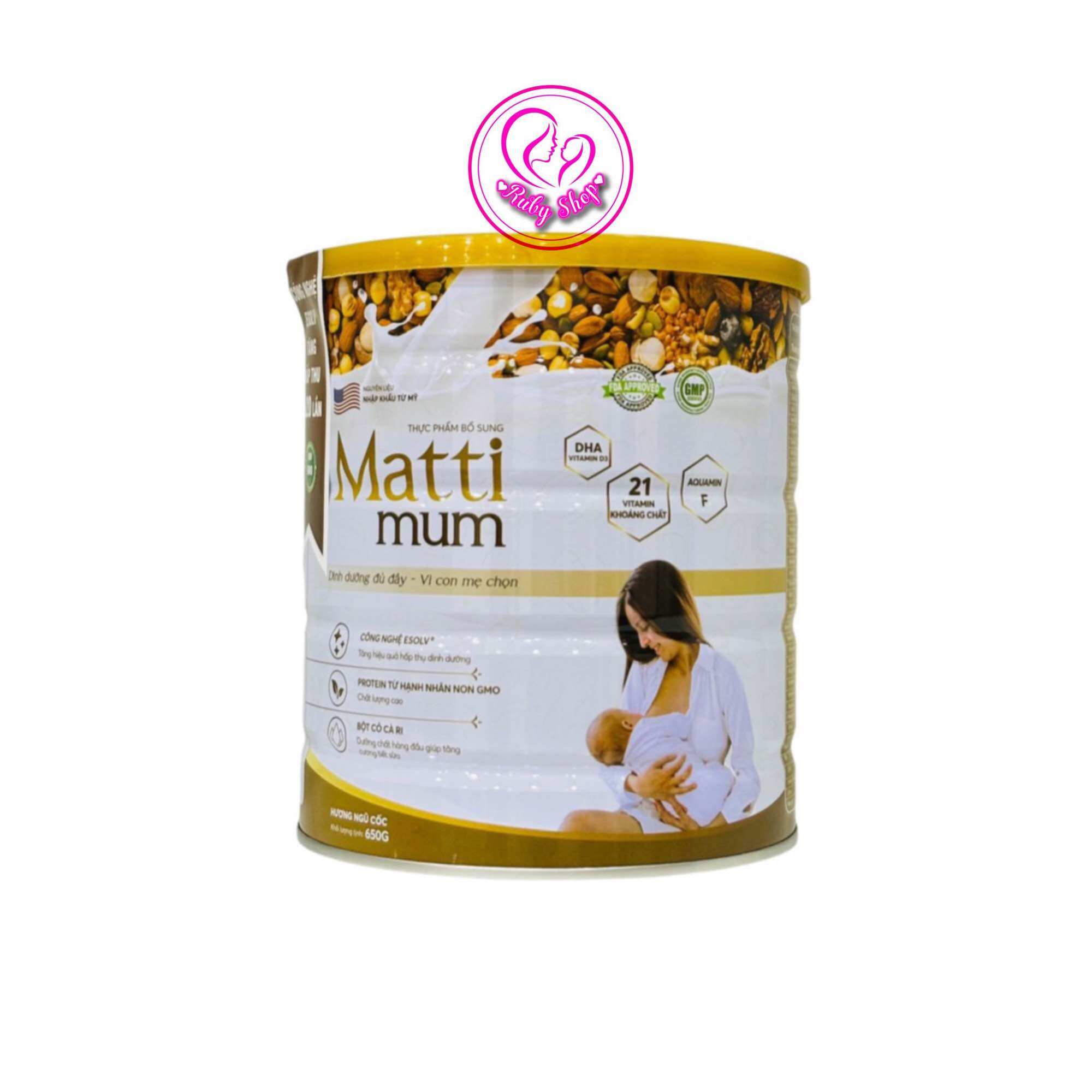 Sữa hạt lợi sữa Mattimum lon 650g chính hãng giá tốt