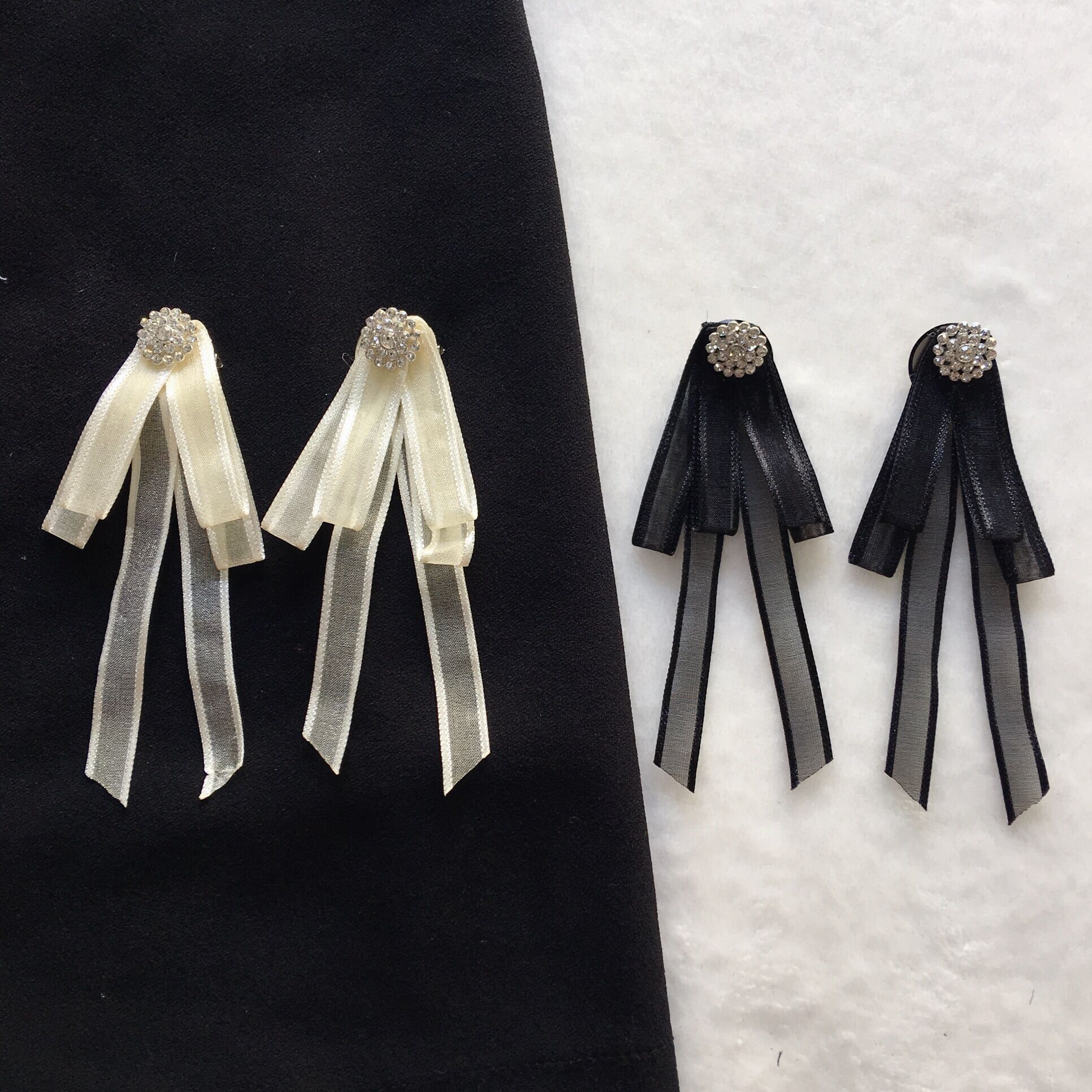 (N004) NƠ ĐÍNH ĐÁ CÓ 2 Màu size tầm 10cm dài