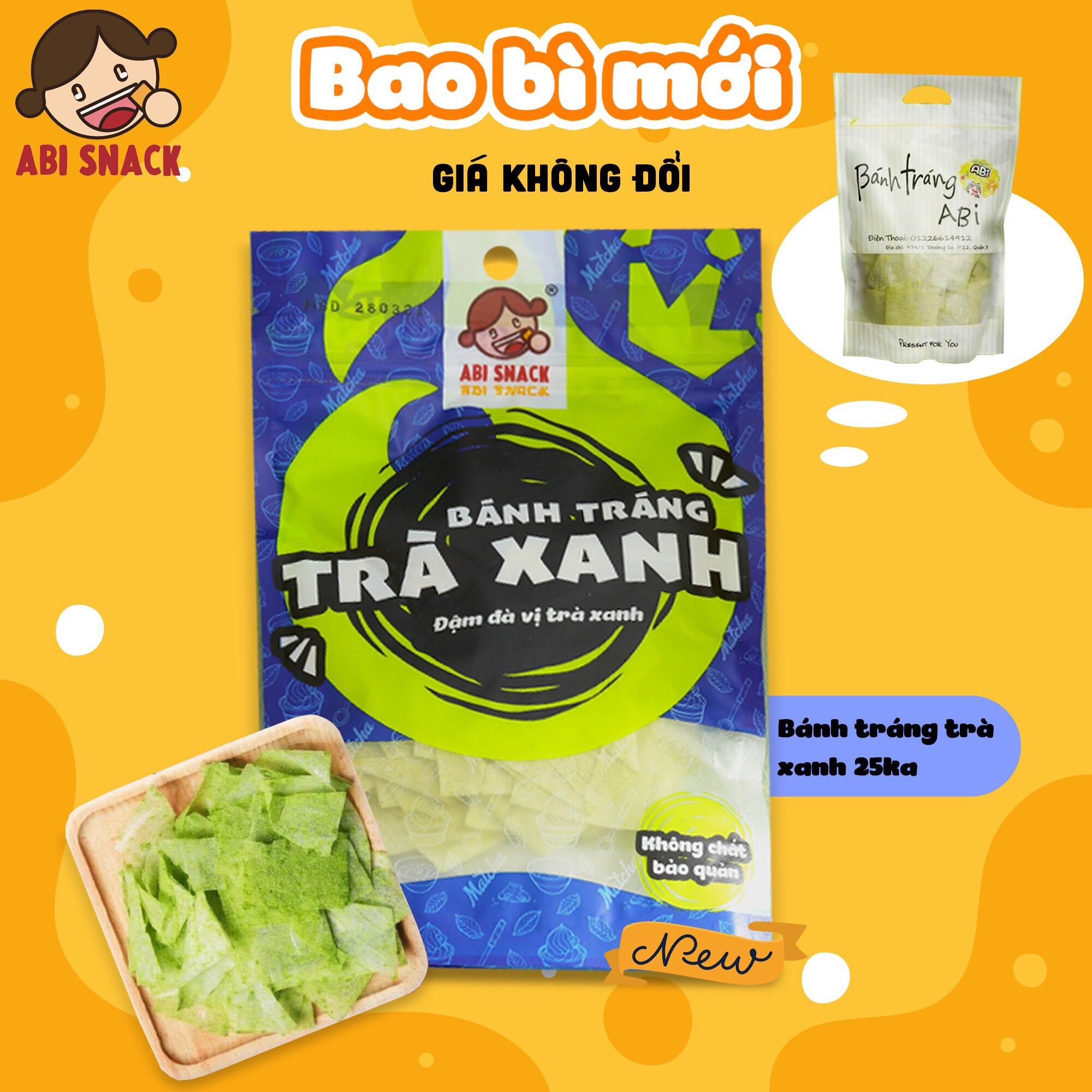 [ ABI_SNACK ] BÁNH TRÁNG VỊ TRÀ XANH