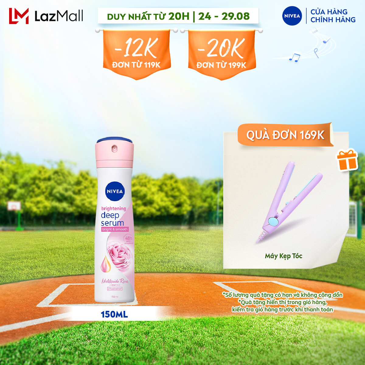 Xịt ngăn mùi nivea serum dưỡng sáng chuyên sâu hương hoa - 85304
