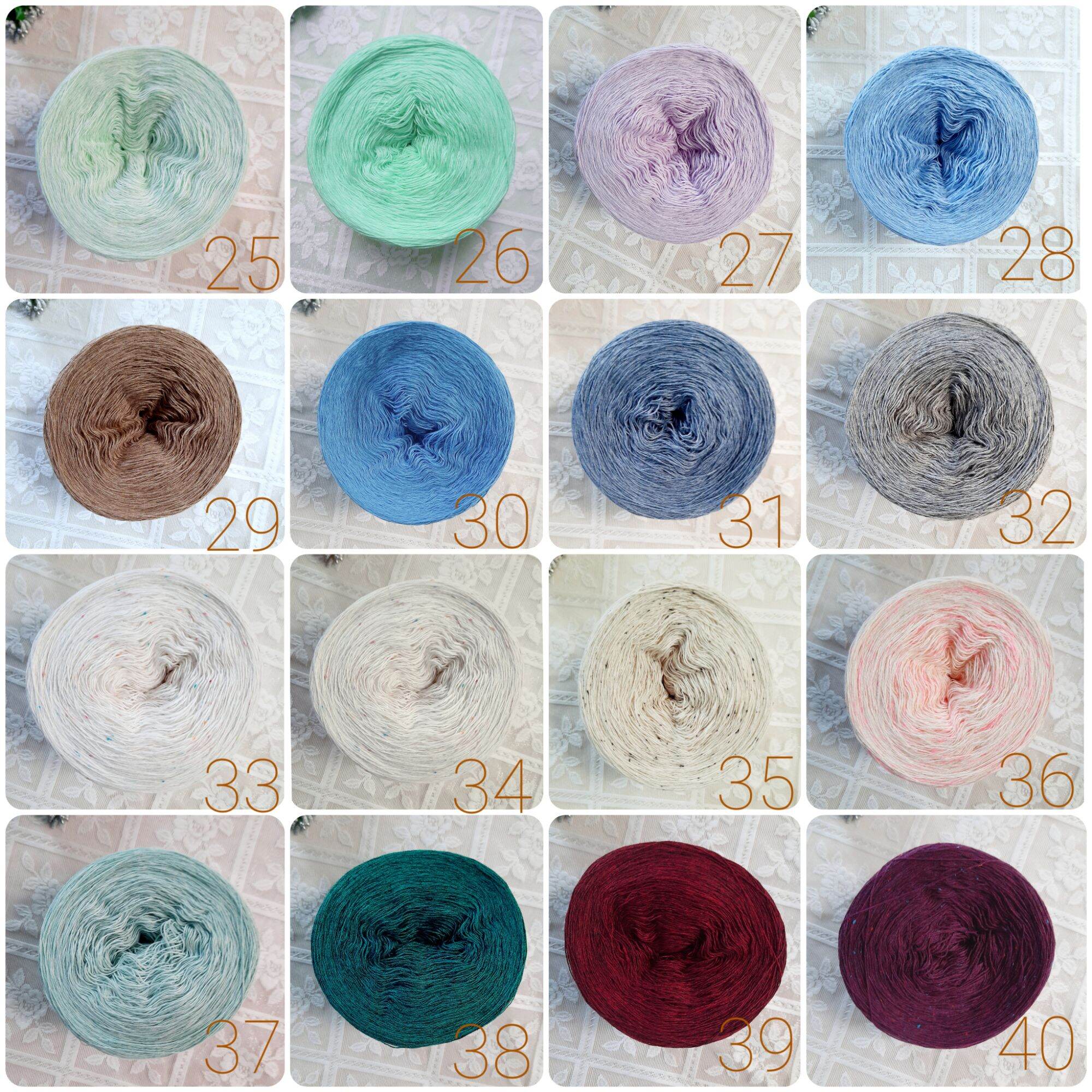 (25-56) Sợi lace cotton Nhật pha lụa viscose, se 0.5mm