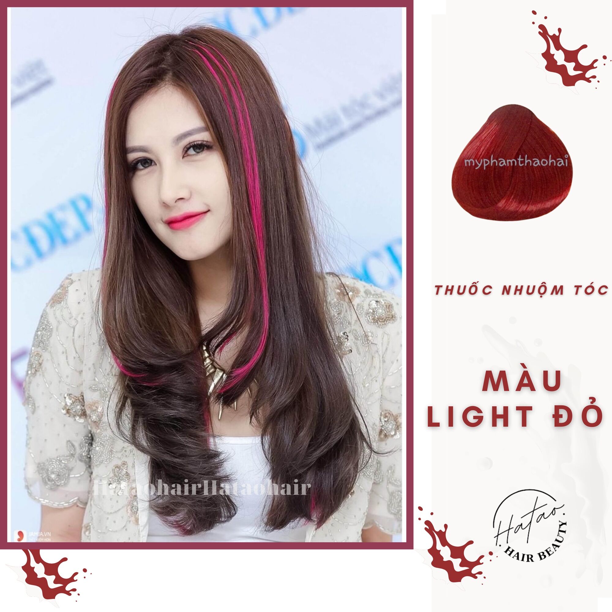 [HCM]Thuốc nhuộm tóc Light Đỏ (K66) KHÔNG TẨY + TẶNG kèm trợ nhuộm 100ml