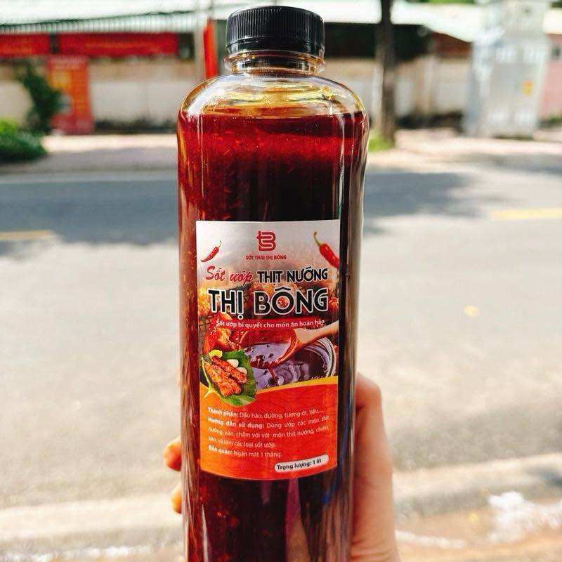 Sốt Ướp Thịt Nướng BBQ- chai 1l Thị Bông