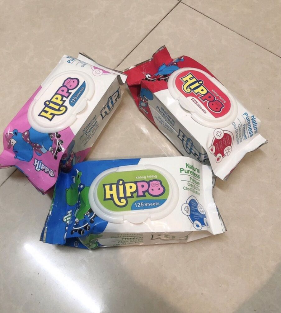 ( Combo 5 gói ) Khăn Ướt Hippo 125 Tờ Lớn