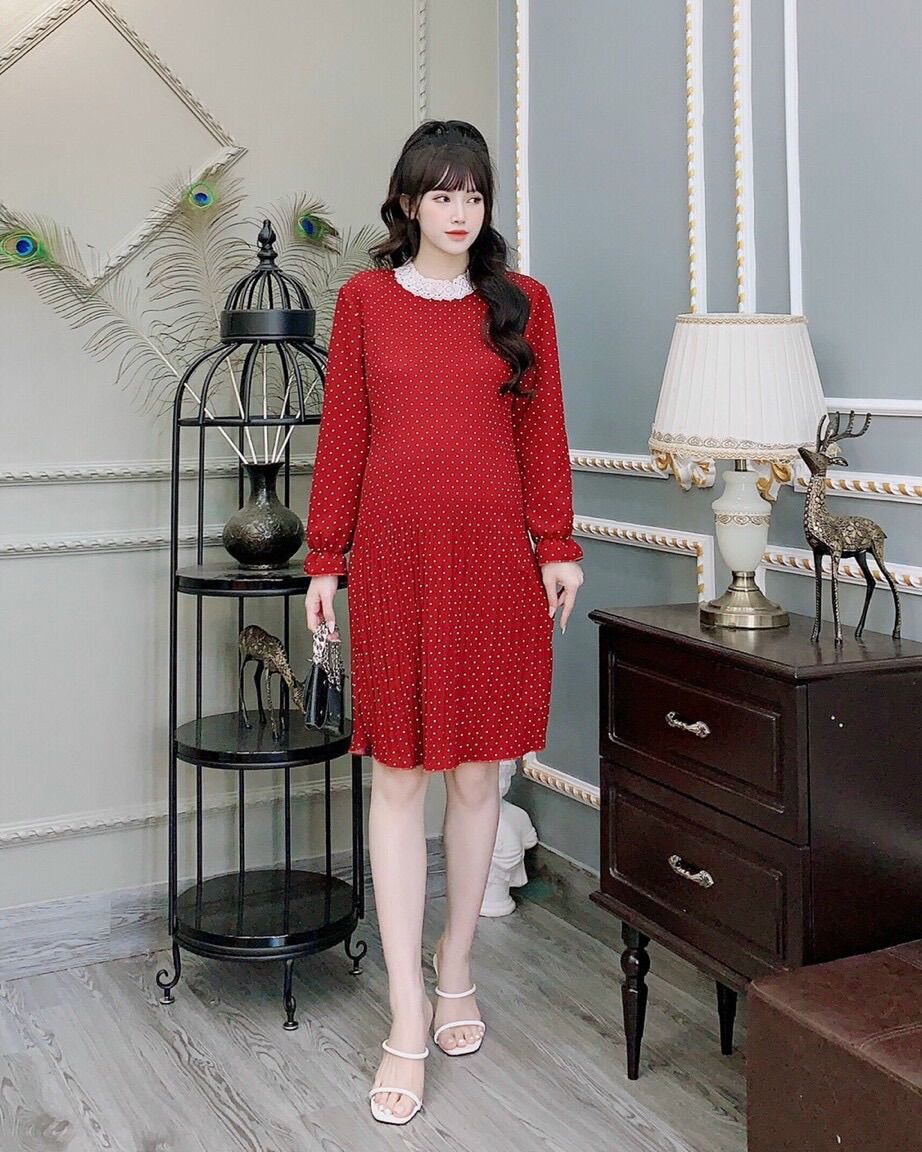 Đầm bầu công sở dài tay màu thu thời trang