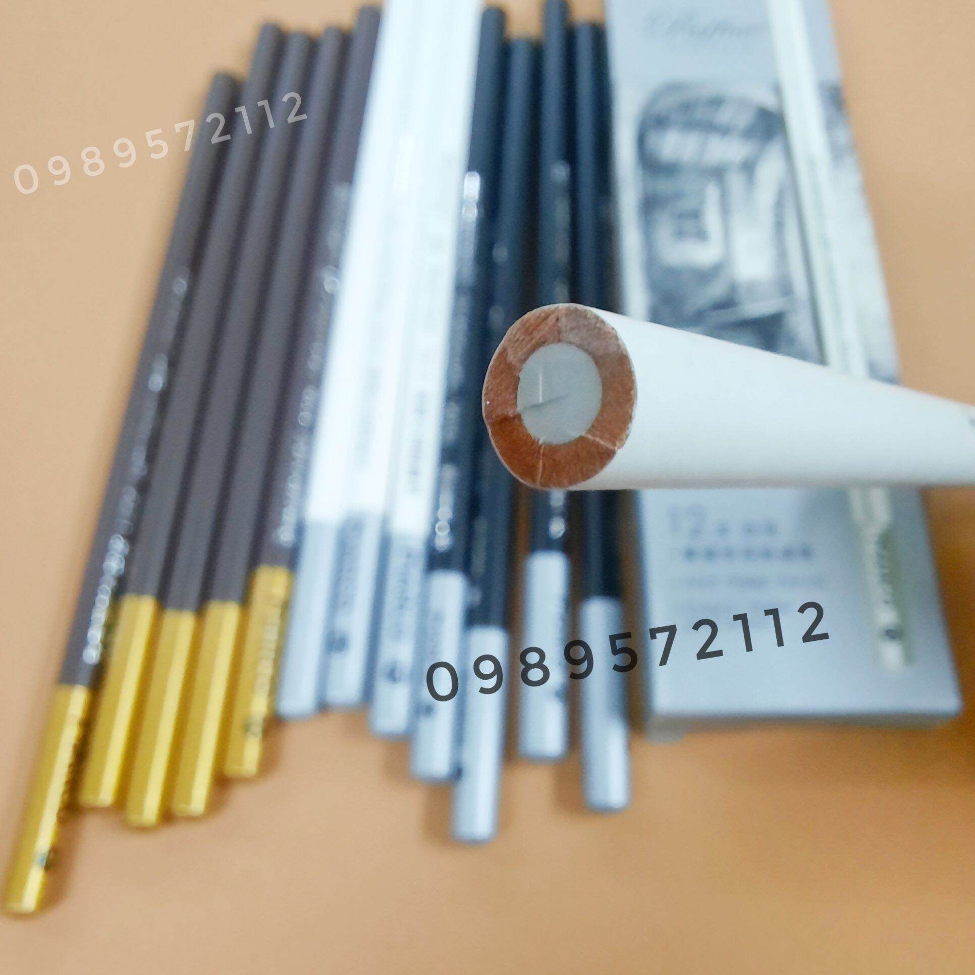 Bút chì than marco màu đen,nâu,trắng 7010.