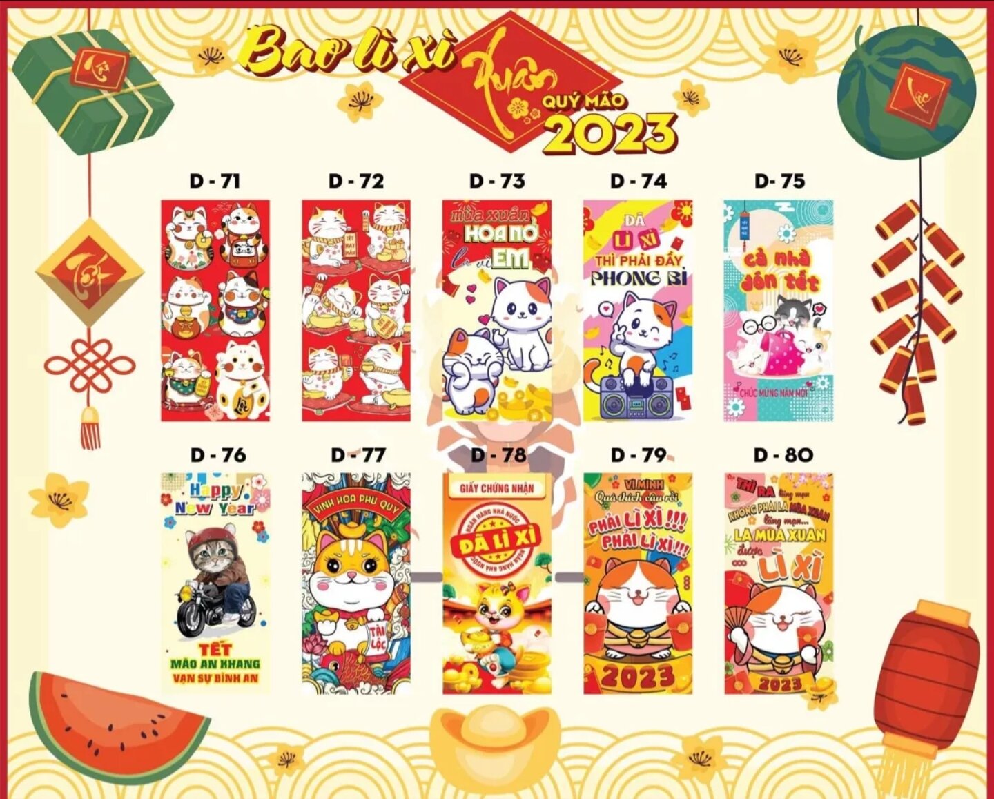 Combo 10 bao lì xì Tết 2023