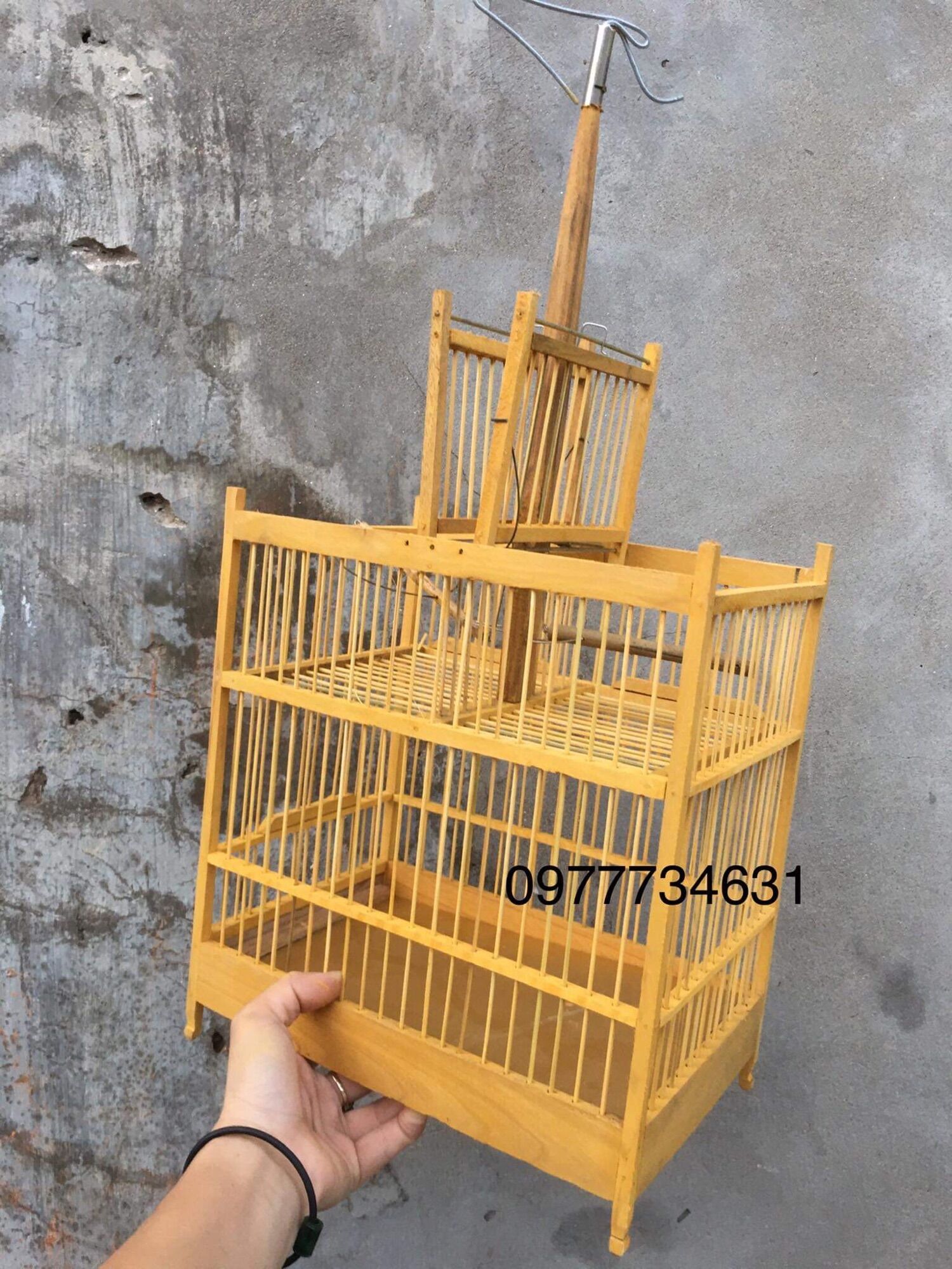 Lồng bẫy chim vành khuyên 2 cửa gỗ Huế