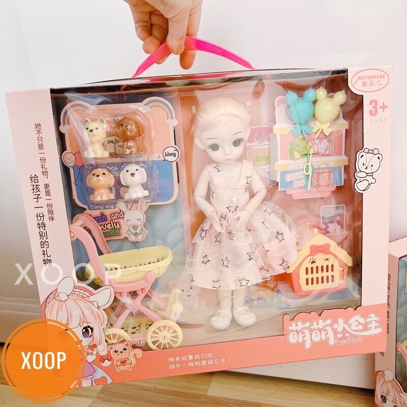 BỘ ĐỒ CHƠI BÚP BÊ VÀ THÚ CƯNG CHO BÉ GÁI