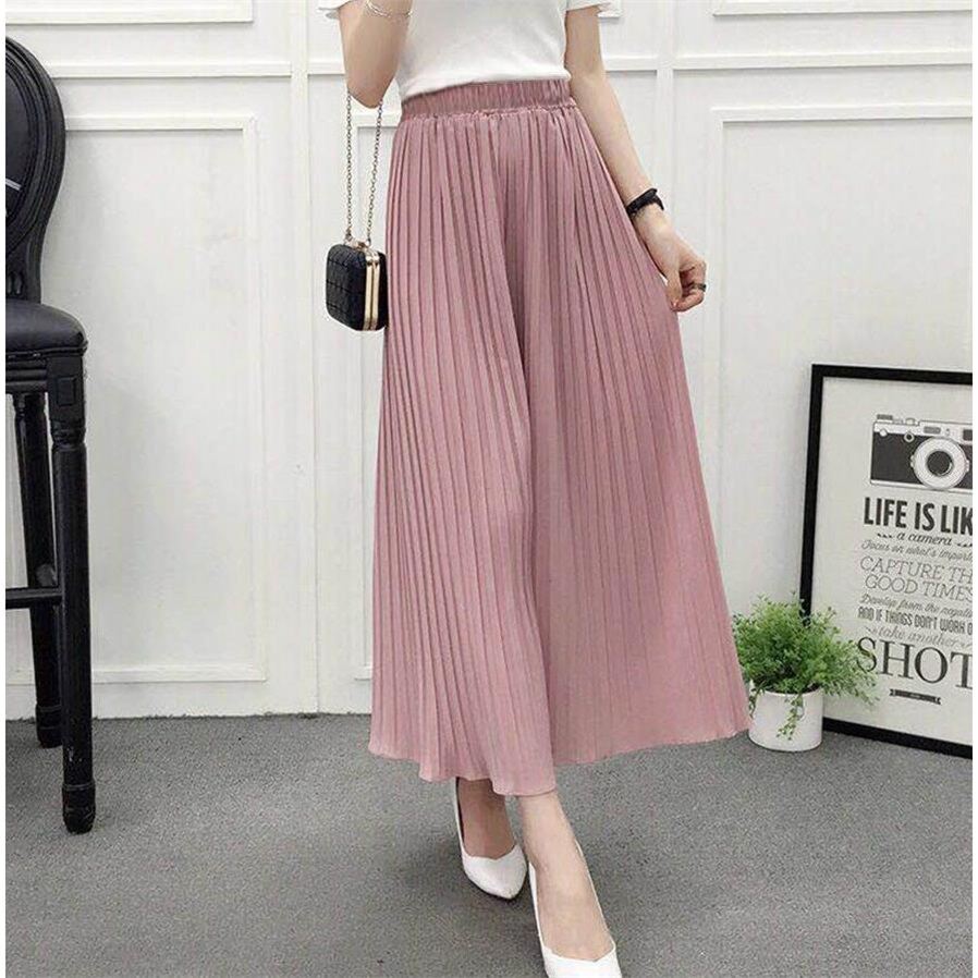 Trang Phục Nữ Quần Váy Xếp Ly Cắt Gấu Phong Cách Hàn Quốc Quần Ống Rộng Thường Ngày Rộng Rãi Dáng Gầy Dễ Phối Mùa Hè