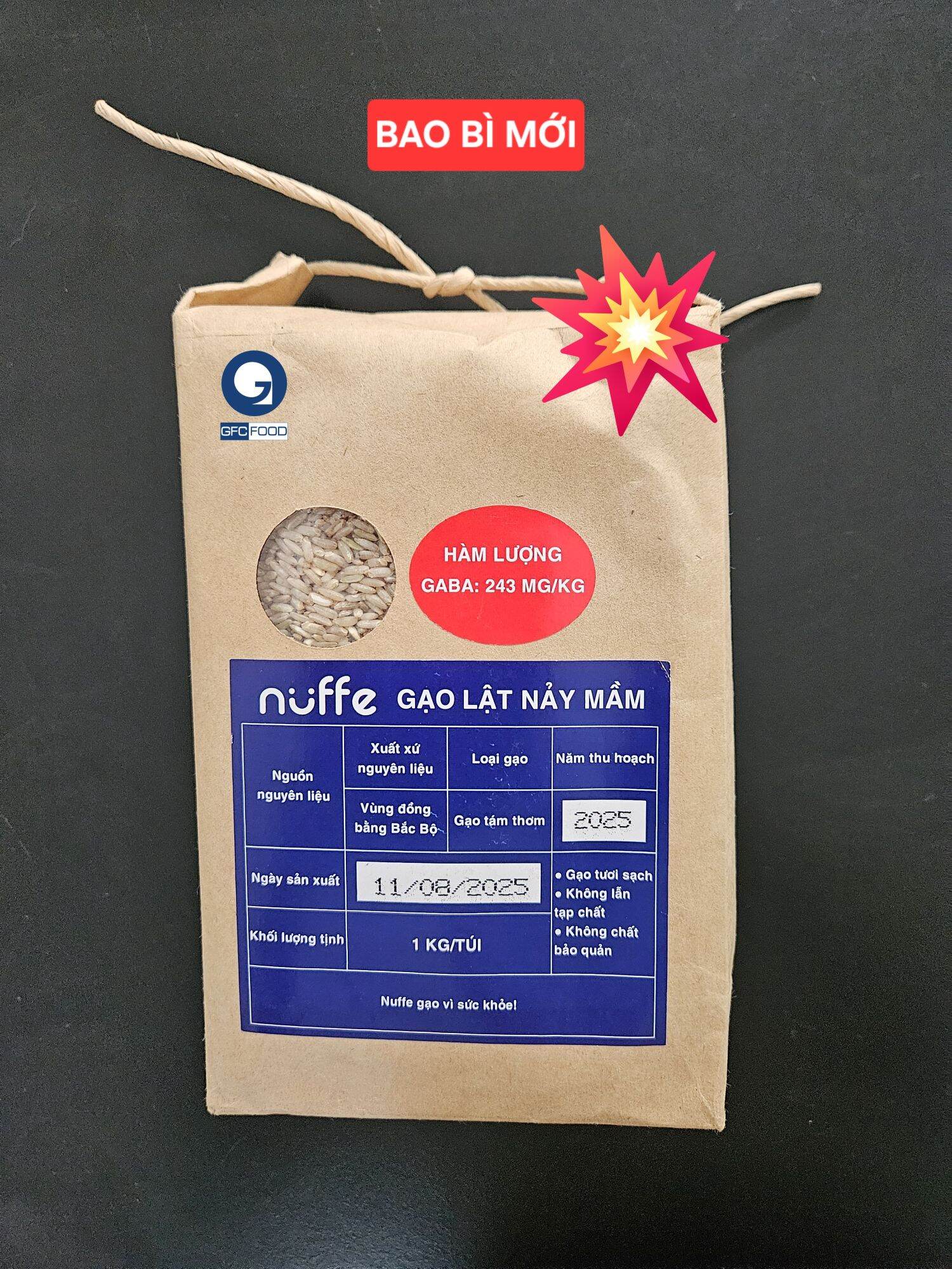 Gạo lứt nảy mầm - GABA rice 1Kg - mềm, dễ ăn, dễ nấu, phù hợp người ăn kiêng, ăn lành sống khỏe