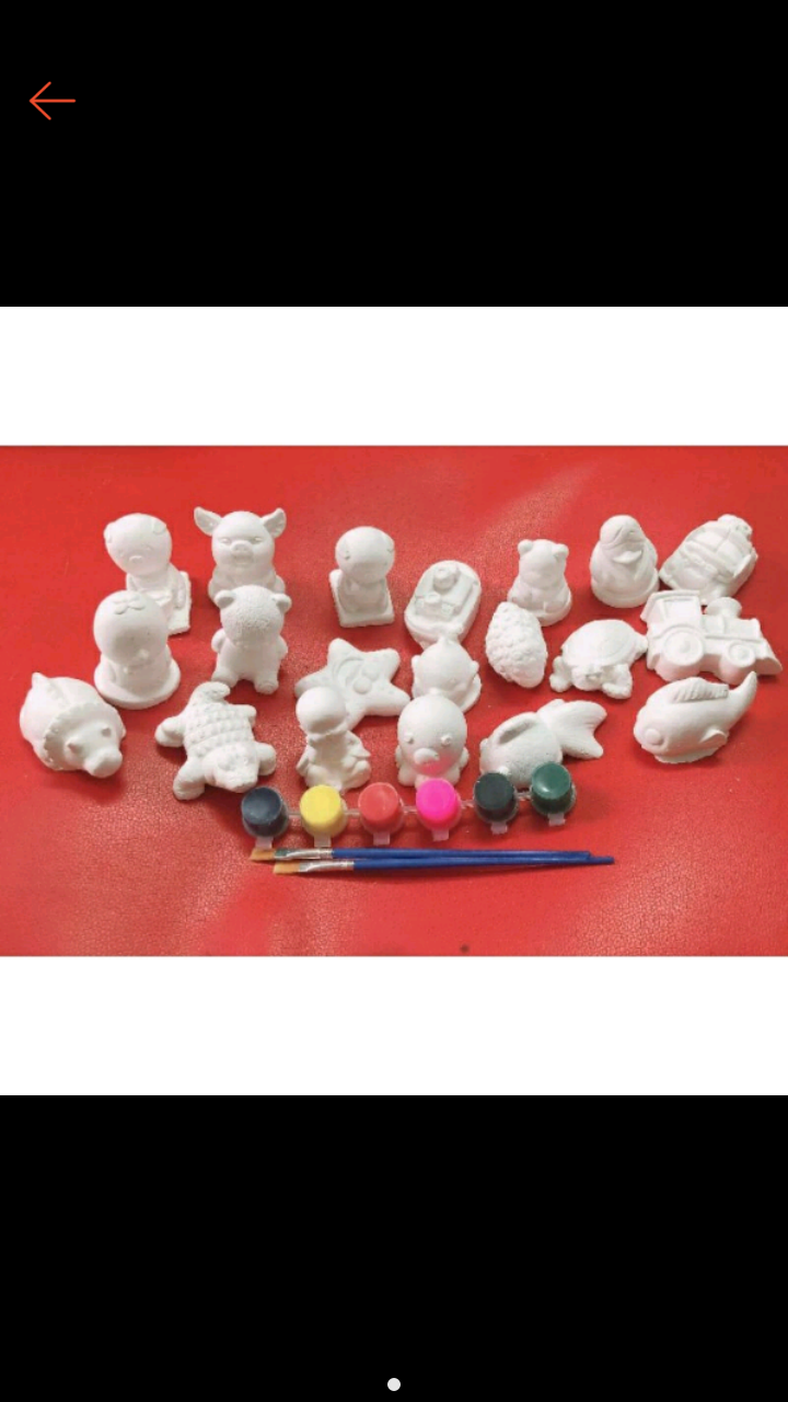 Combo 20 tượng tô màu mini size 4-5cm tặng kèm màu và cọ