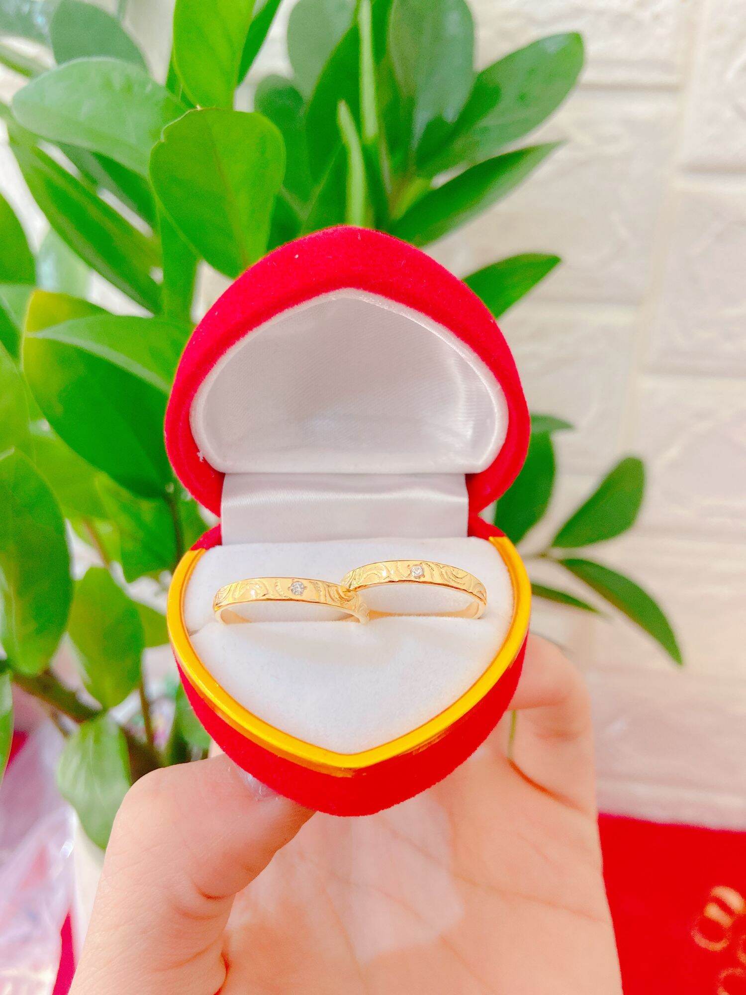 Nhẫn cưới vàng tây  non tuổi ( nhẫn cặp, nhẫn đôi ).