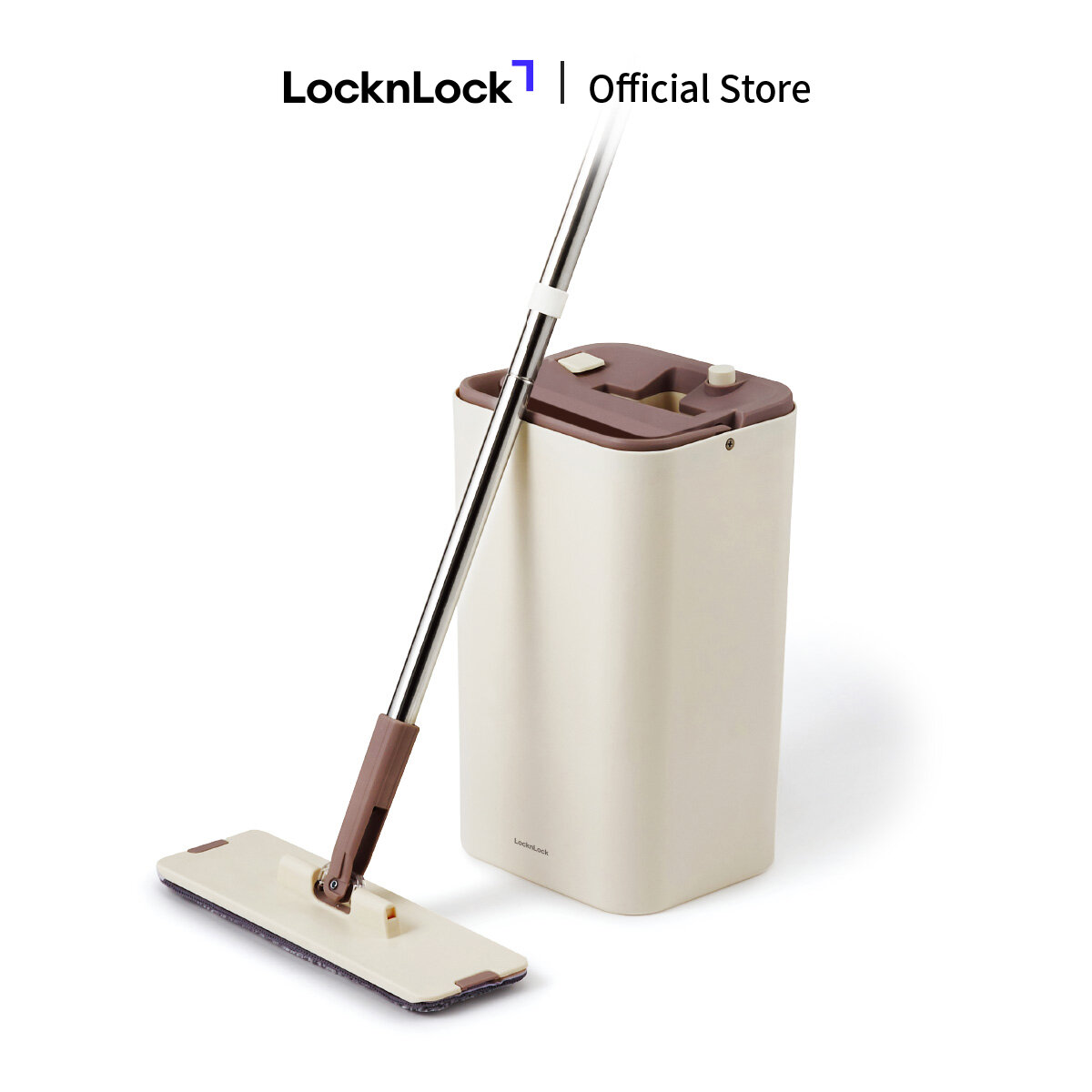 ETM471 - Bộ cây lau nhà Squeeze Flat Mop LockLock - Chất liệu cao cấp trọng lượng nhẹ, lau sạch vắt khô nhanh chóng - Hàng chính hãng