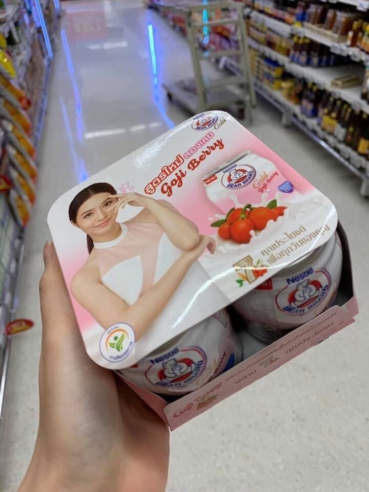 Lốc 4 lon sữa gấu nestle thái lan