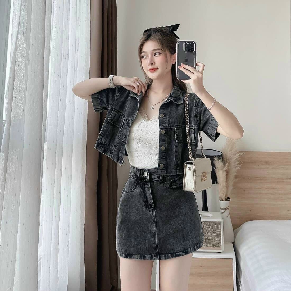 (SHOP TÁO ĐỎ BIGSIZE 50KG ĐẾN 90KG) set jean 2 món khồng kèm bra