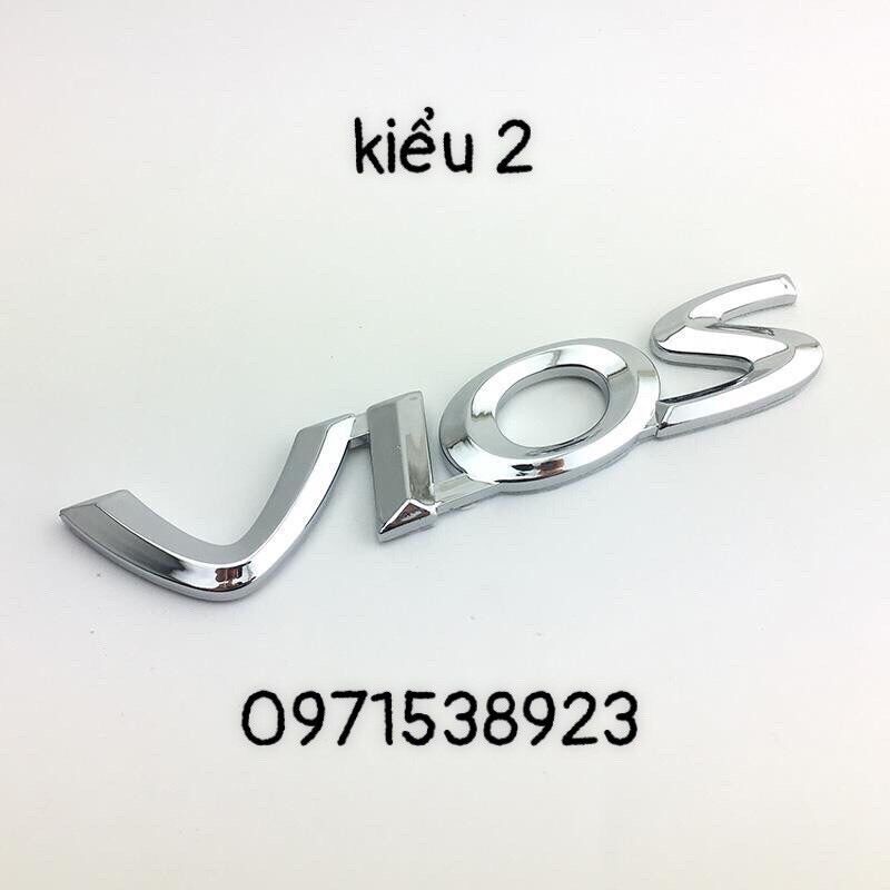 Logo chữ nổi toyota vios dán đuôi xe