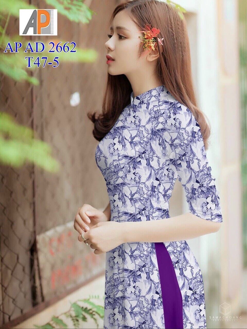 Vải áo dài in hoa đều