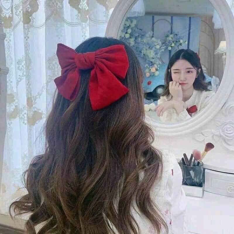 Kẹp tóc phối nơ bản to cao cấp kẹp tóc nơ hàn quốc