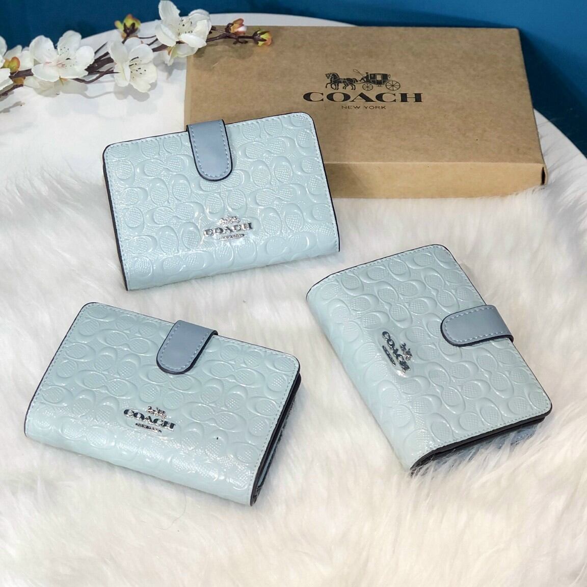 VÍ COACH GÀI MEDIUM CORNER ZIP SIÊU ĐẸP
