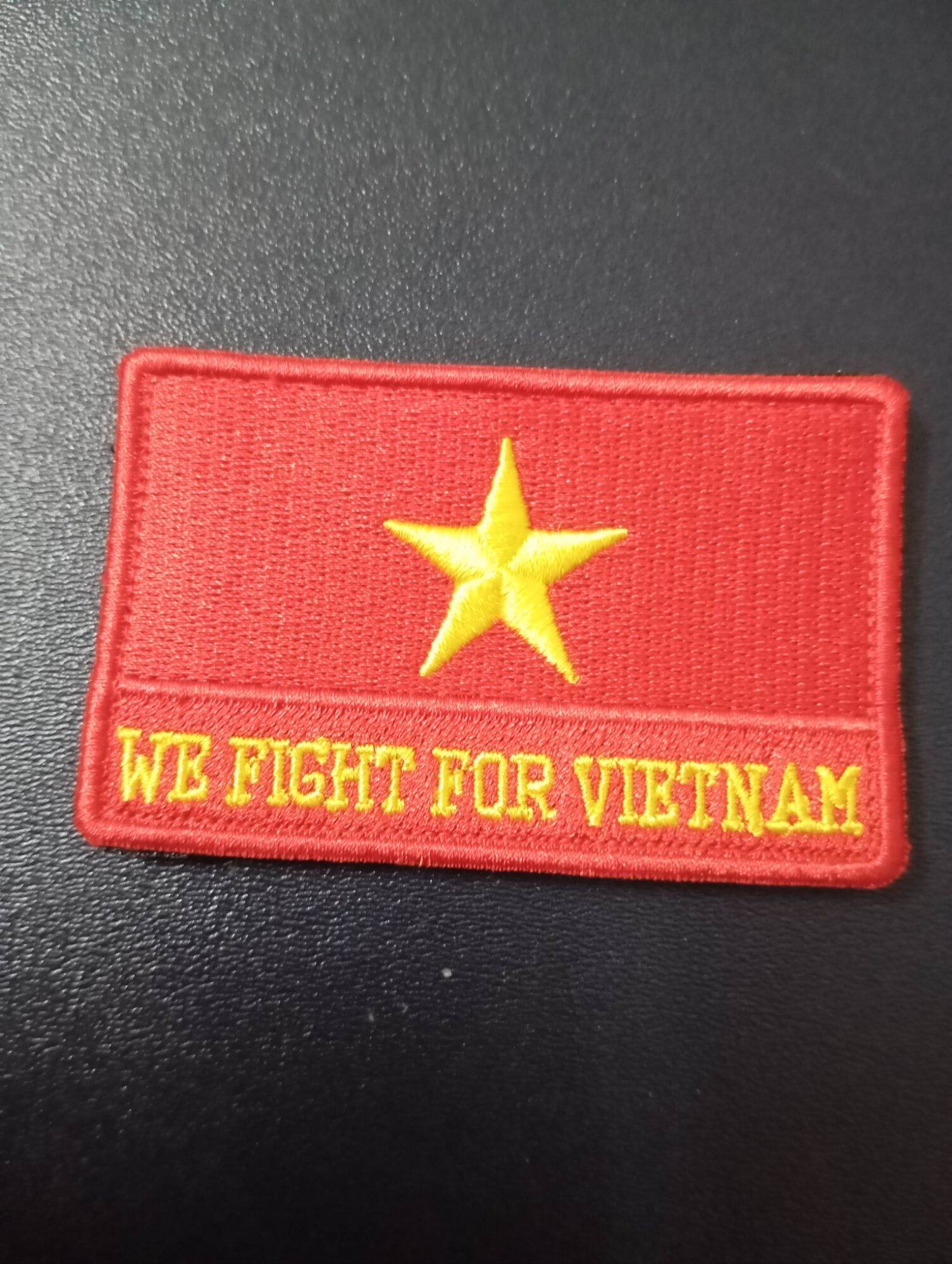 Patch thêu cao cấp cờ vải sticker Việt Nam thêu full chỉ. patch we for vietnam cờ đỏ sao vàng
