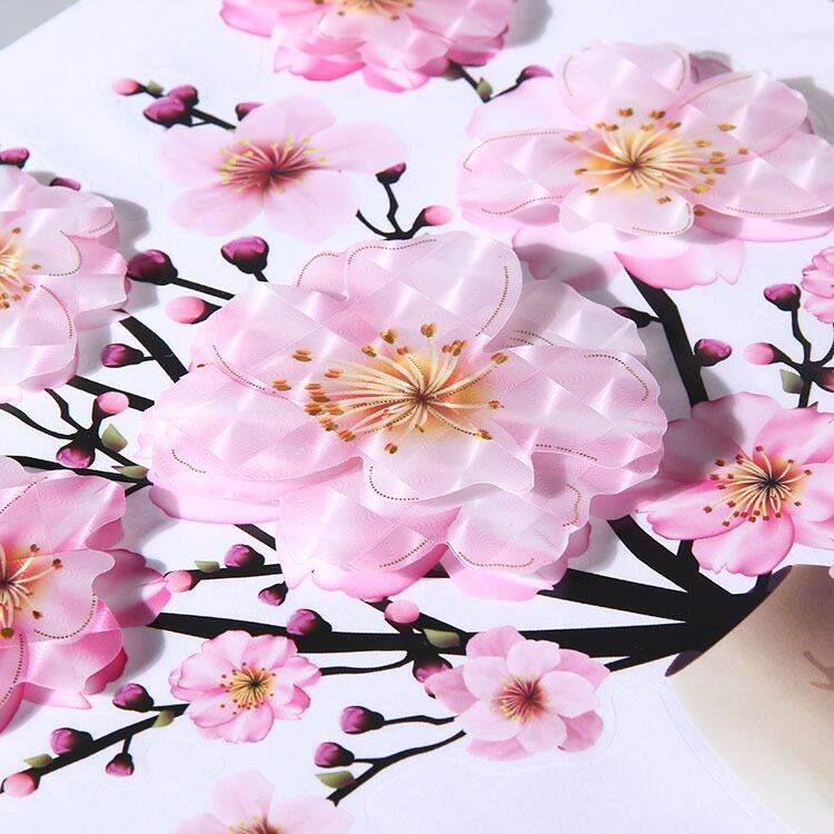🌸 Tranh Hoa Nổi 3D Dán Tường, Trang Trí Tủ Lạnh