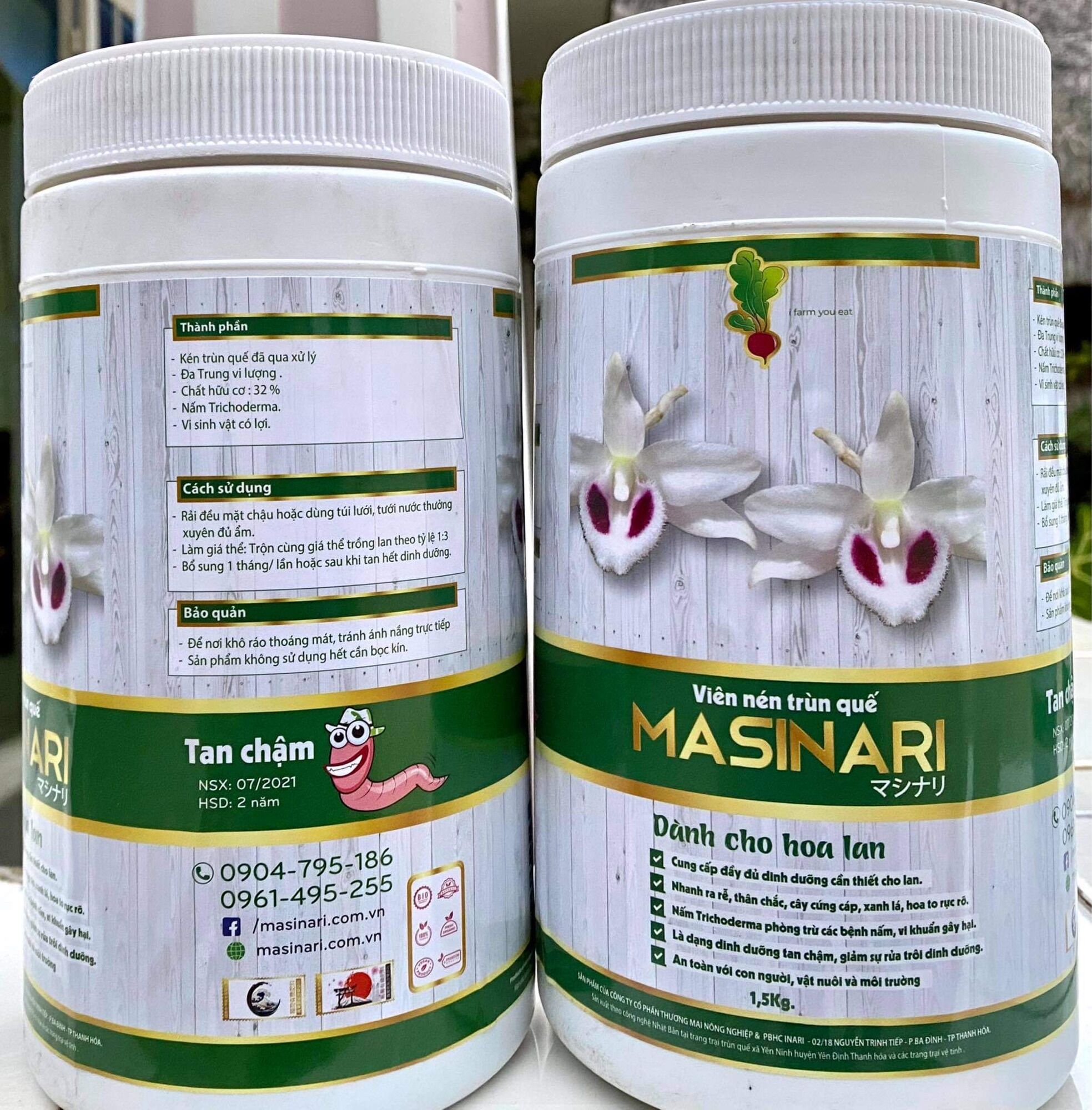Viên Nén Trùn Quế MASINARI Dành Cho Hoa Lan Hộp 1,5KG