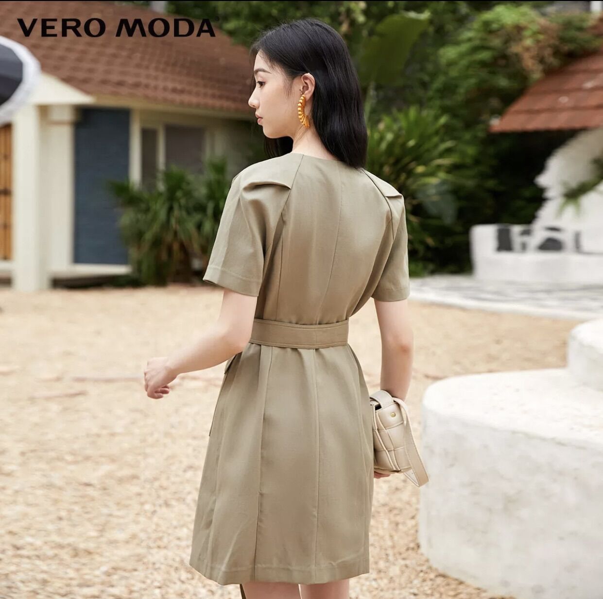 Đầm sơ mi cổ V Vero Moda size S
