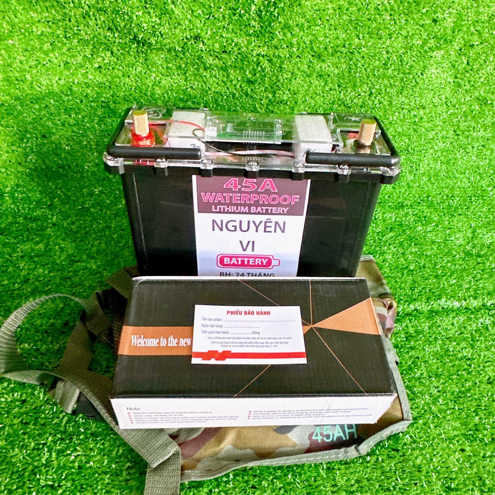 Bình pin lithium 12V - 45Ah chống nước (mẫu mới)