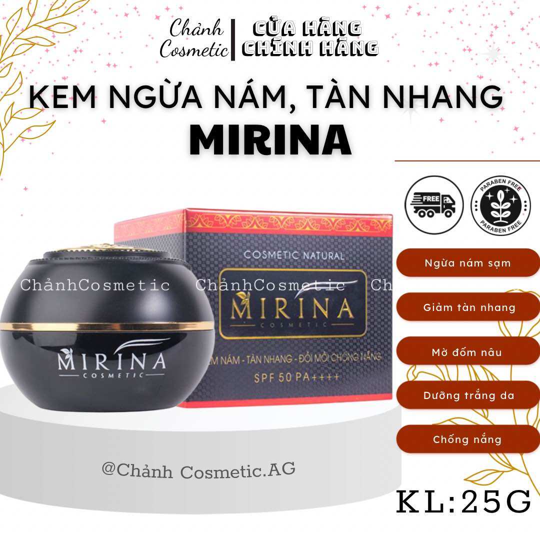 Kem mirina cao cấp ngừa nám, tàn nhang, đồi mồi, dưỡng trắng, phục hồi da, chống nắng 25g