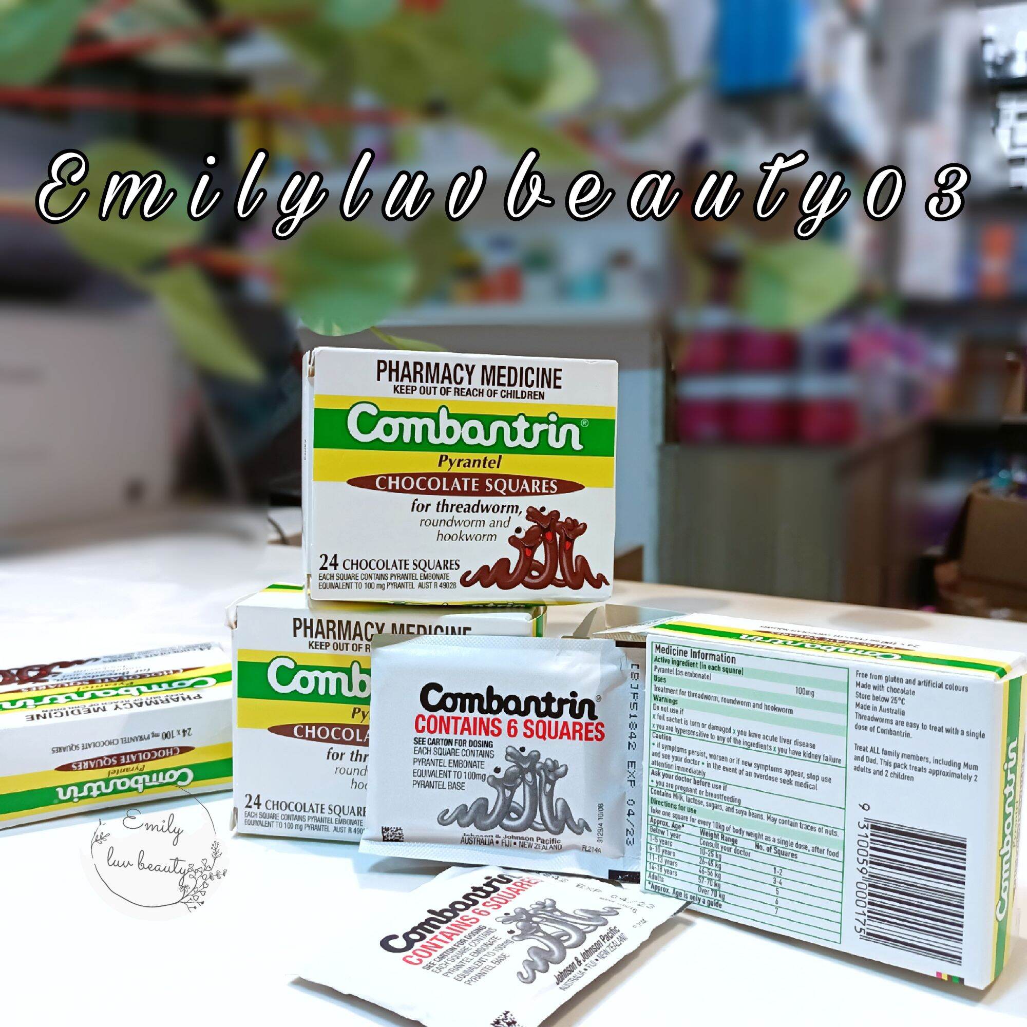 Kẹo xổ giun vị socola Combontrin Úc