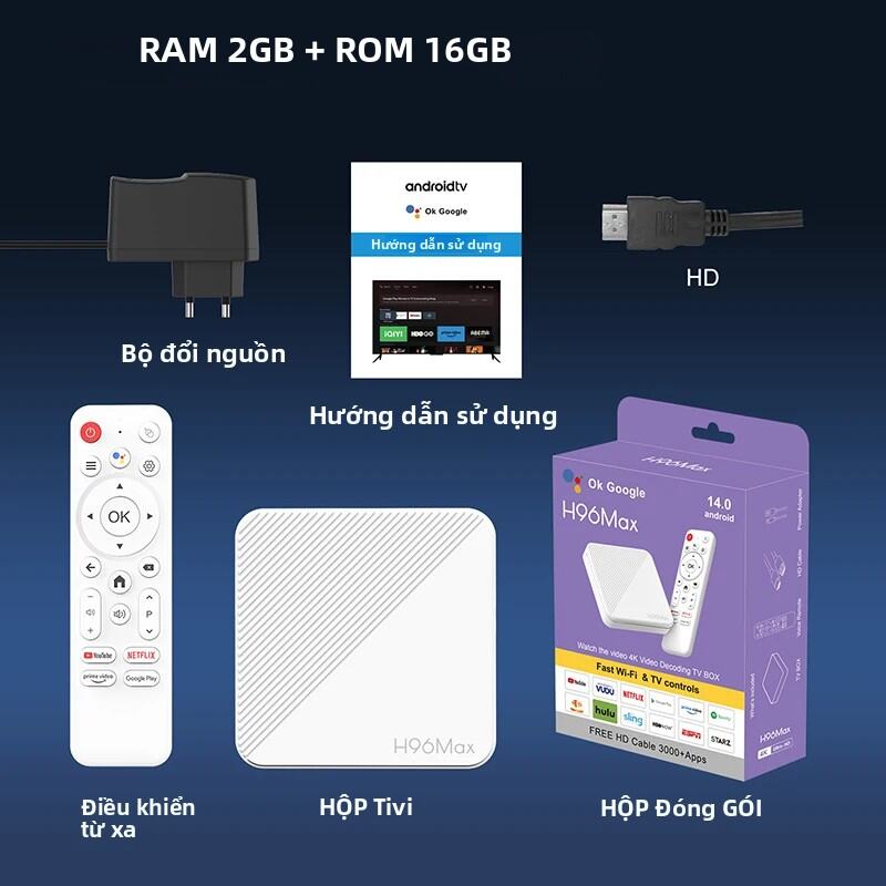 H96 Max H313 Smart TV Box 4K HDR 3D Hỗ Trợ WIFI6 8GB/16GB Allwinner H313 Quad Core Media Player Với