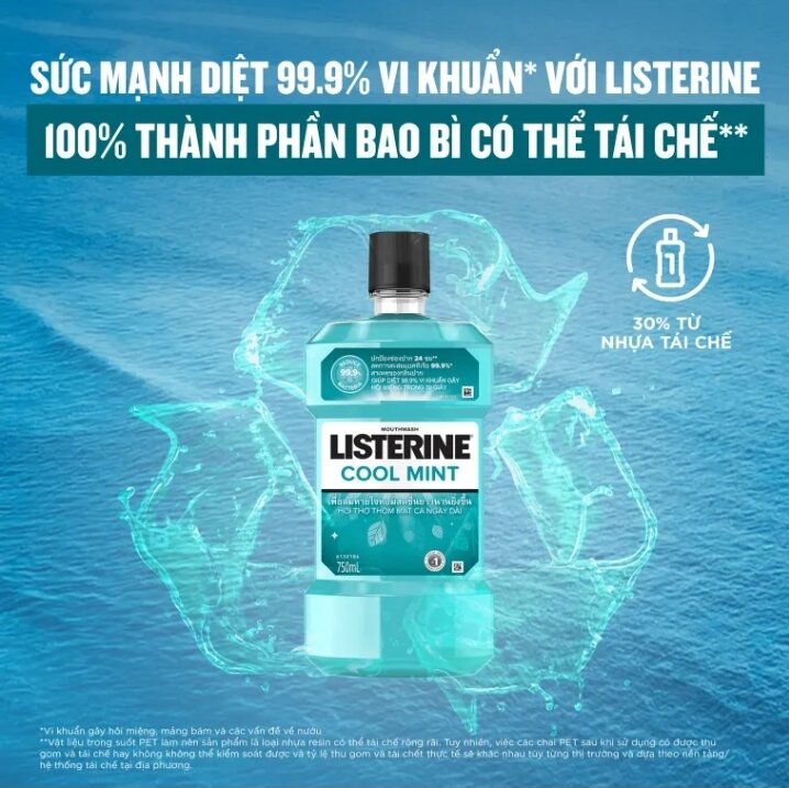 Nước súc miệng Listerine CoolMint 750ml-250ml