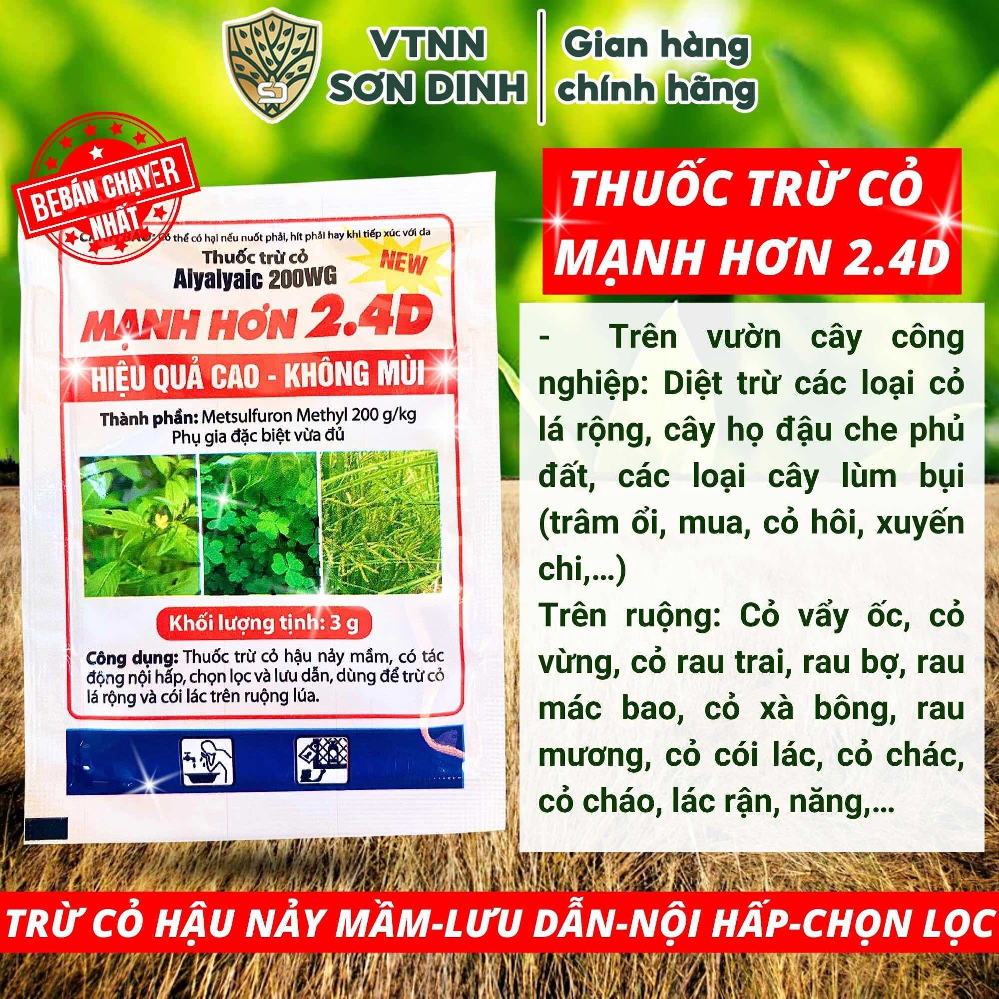 Thuốc trừ cỏ aly 2,4d tăng lực lưu dẫn diệt cỏ tận gốc cỏ lá rộng, lá hẹp hiệu quả cao hàm lượng cao, nguyên liệu ngoại nhập, trọng lượng gấp đôi