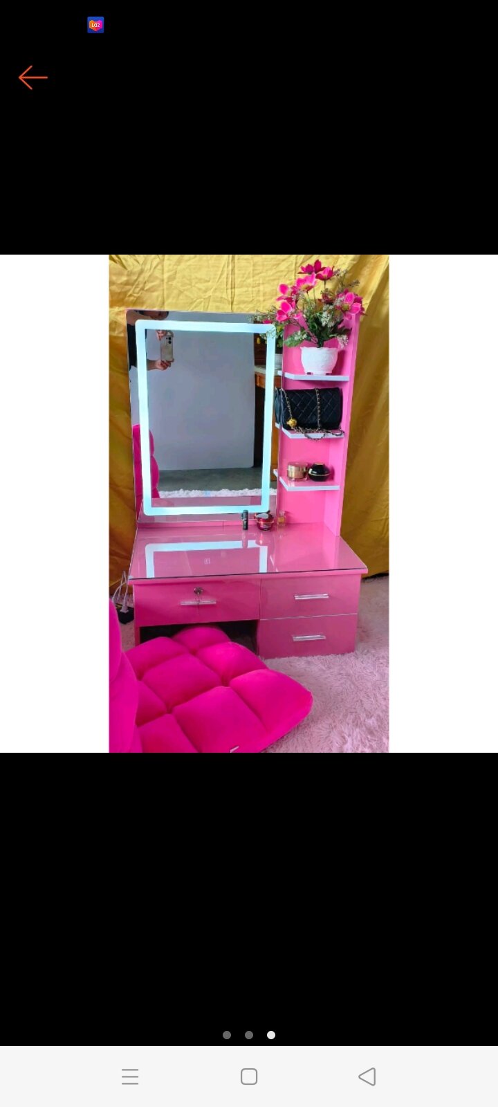 Bàn trang điểm ngồi bệt gương led3 màu