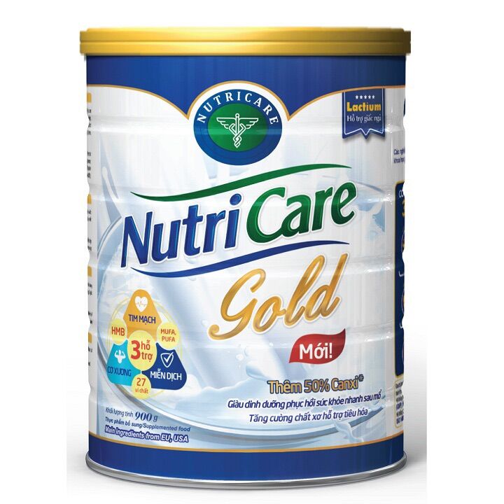 mẫu mới - Sữa bột Nutricare Gold lon 900g - date mới