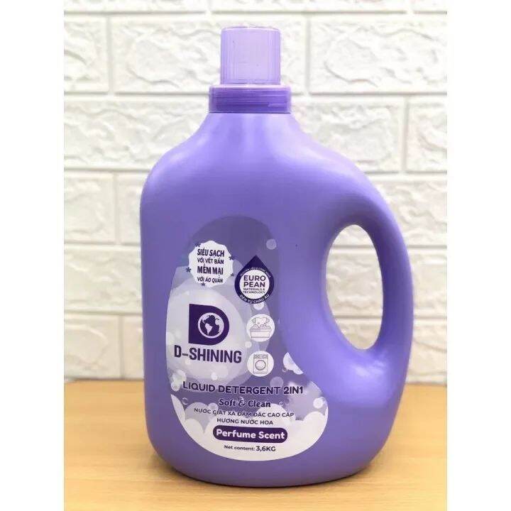 Can nước giặt xả đậm đặc 2 in 1 hương nước hoa 3.6kg