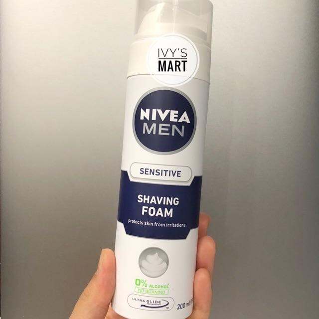 Bọt cạo râu dạng xịt Nivea Men Sensitive 200ml Đức