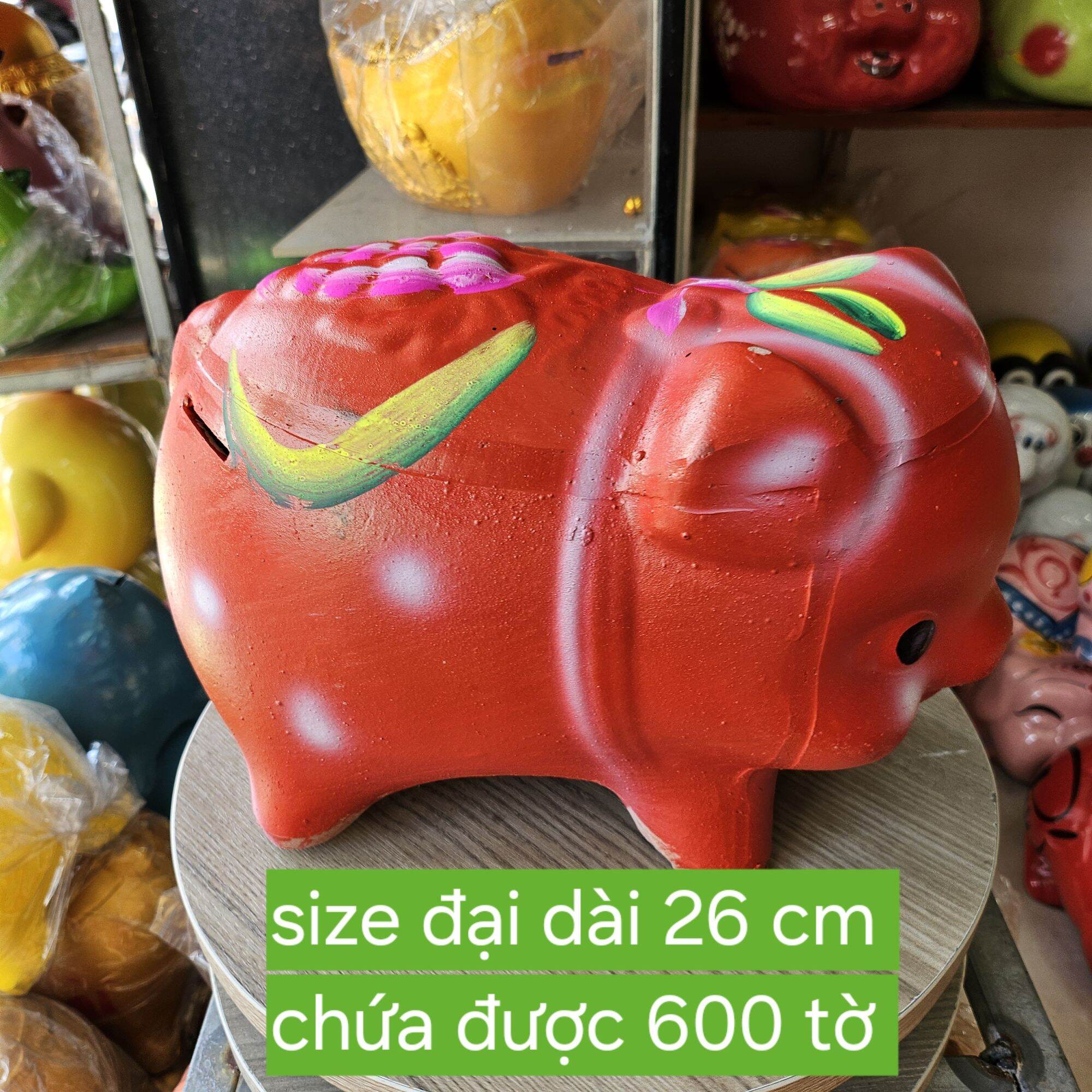 heo đất TRUYỀN THỐNG MÀU (dài 23 cm cao 12 cm)
